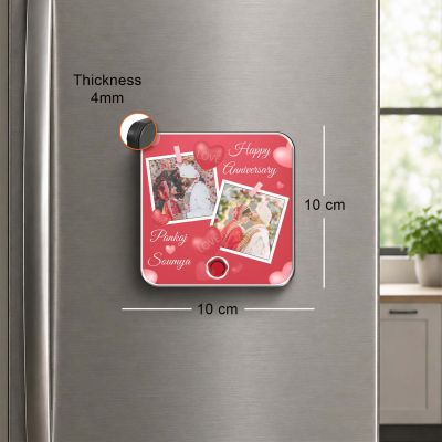 Happy for Husband Wife Personalized Music Fridge Magnet Custom with Photo & Song Refrigerator Magnets Decor Memory Photo Fridge Magnet